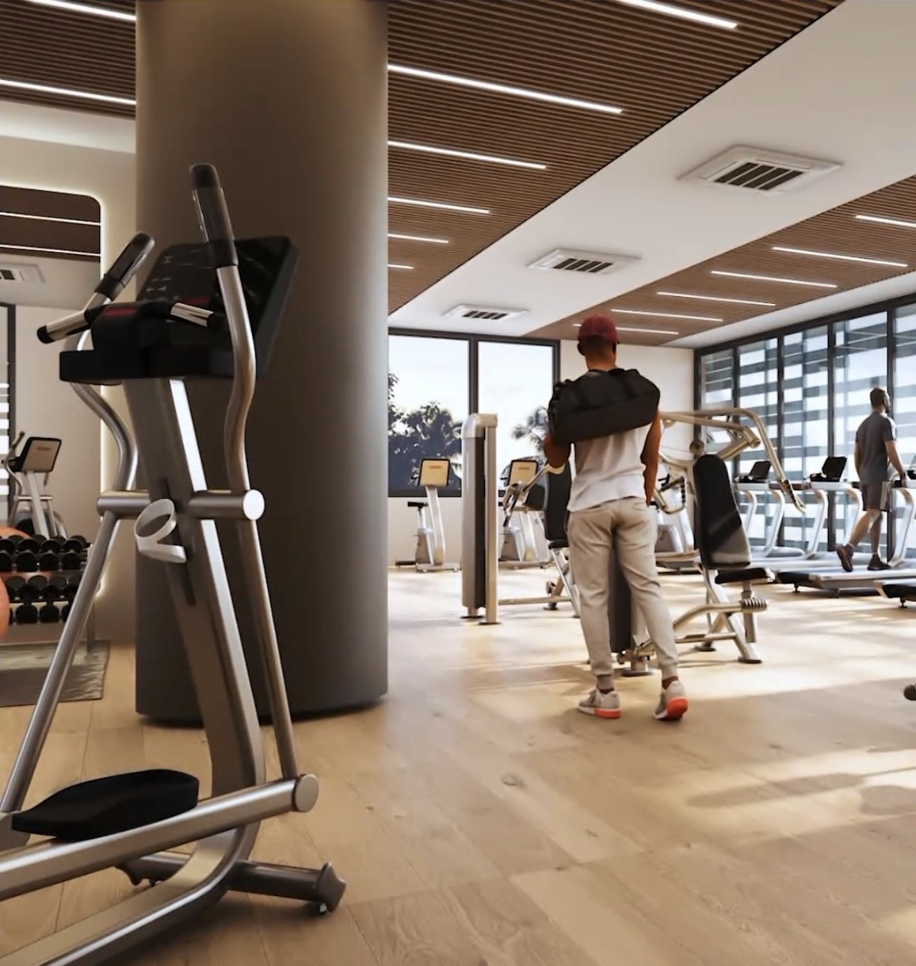 Fitness studio with cardio and strength equipment